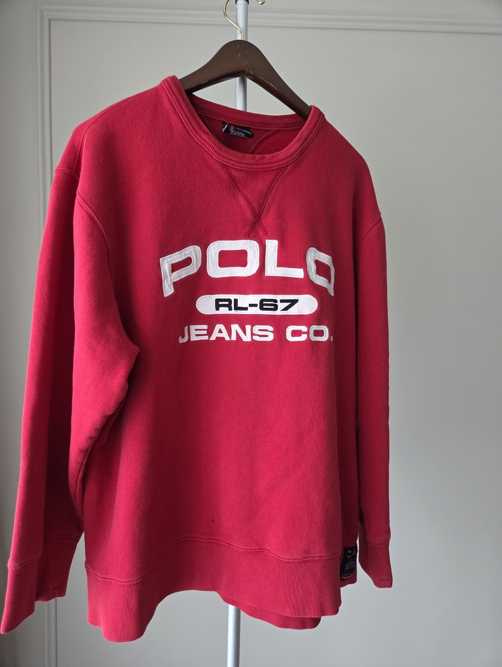 Polo Ralph Lauren RL-67 Red Crewneck Sweatshirt Sz.L